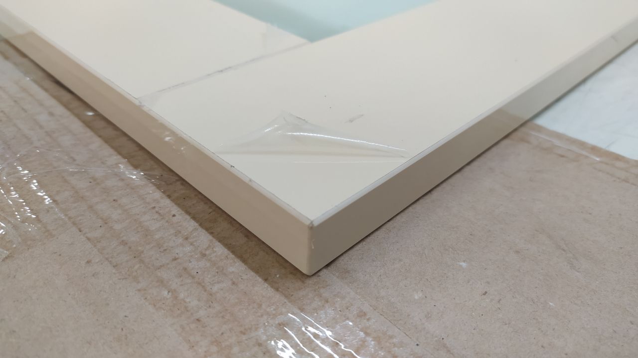 Фасад кухонный со стеклом 72.40 СТ Бежевый (лак)