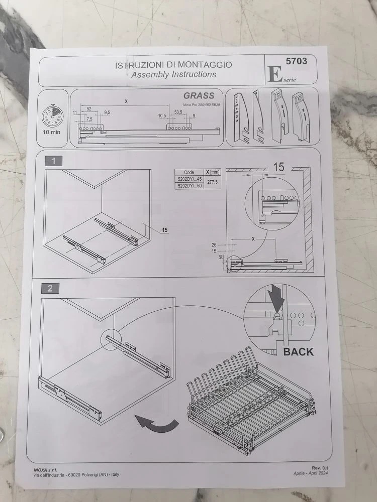 Выдвижная сушка для посуды INOXA ELLITE (ЭЛЛИТ) 5703ENPY/80-50PC16 