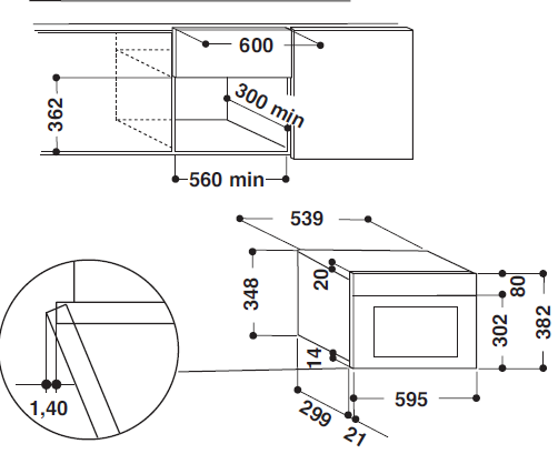 Встраиваемая микроволновая печь WHIRLPOOL W7 MN840 