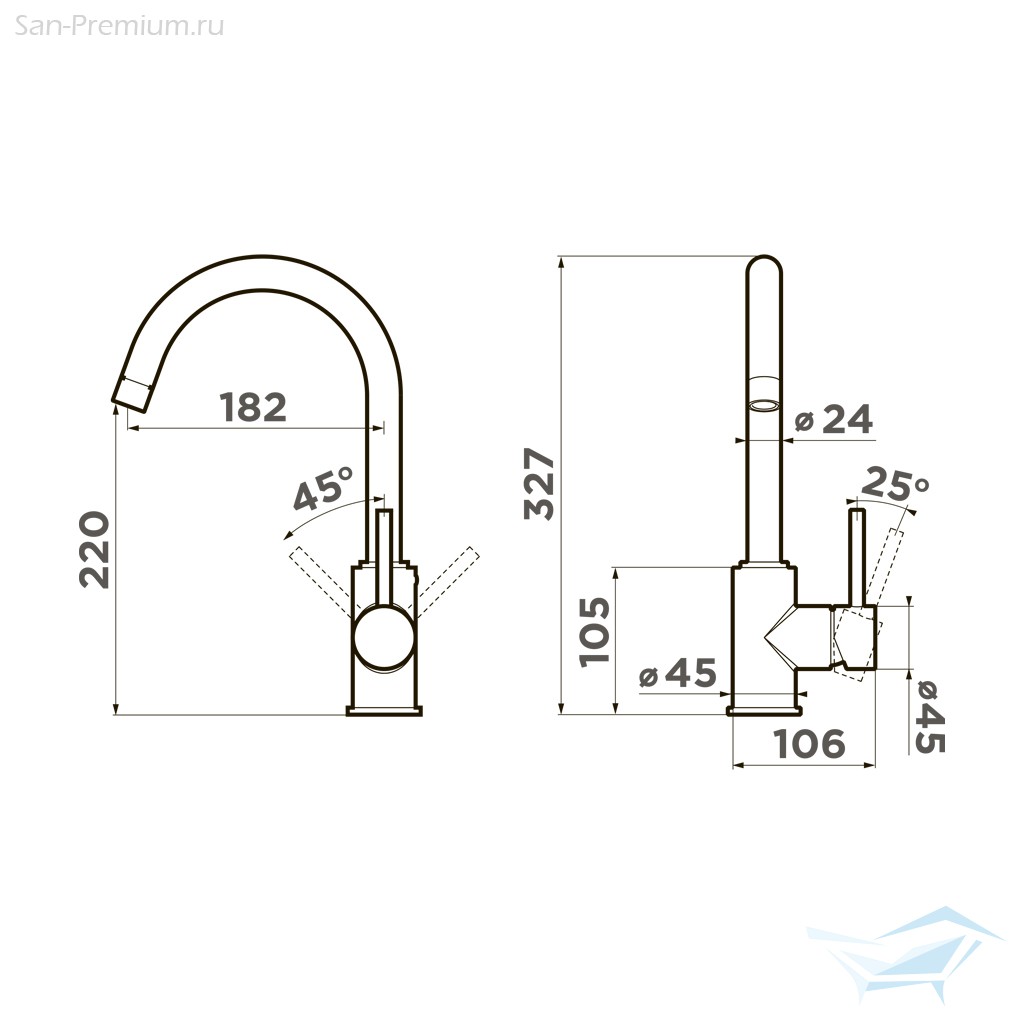Смеситель Omoikiri 4994112 Shinagawa-CH Смеситель Omoikiri 4994112 Shinagawa-CH
