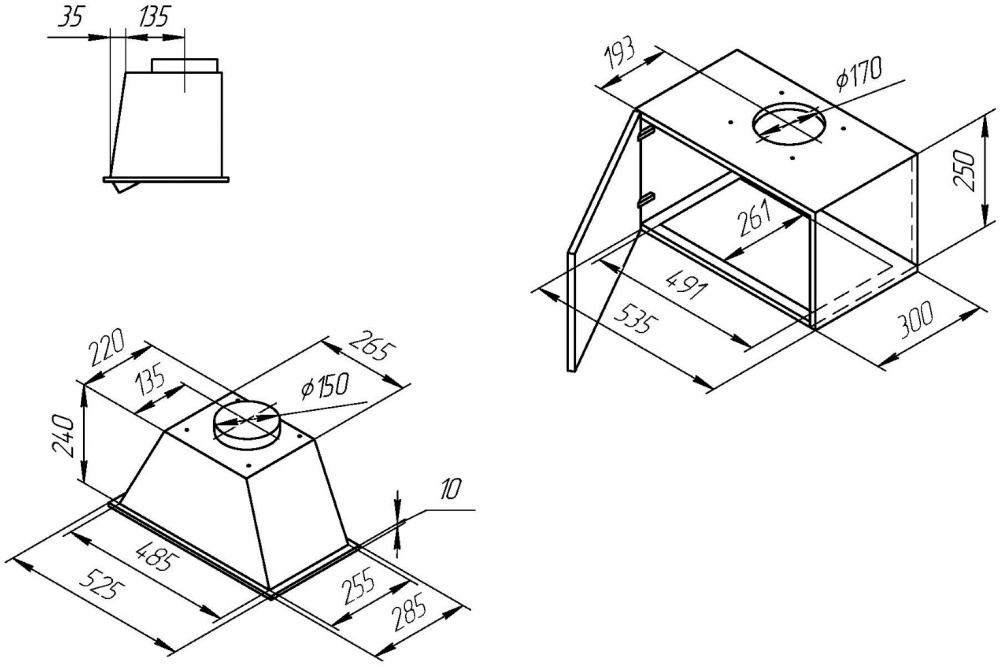 Вытяжка встраиваемая KUPPERSBERG INLINEA 72 White