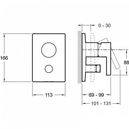 Встраиваемый смеситель E98723-CP MODULO Stillness на 2 выхода, хром