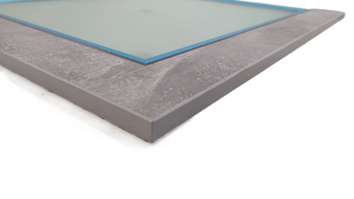 Фасад кухонный со стеклом  72.60 СТ, Бетон