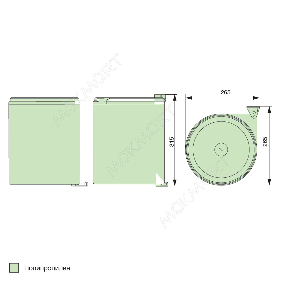 Ведро пластиковое INOXA Art. 97/G
