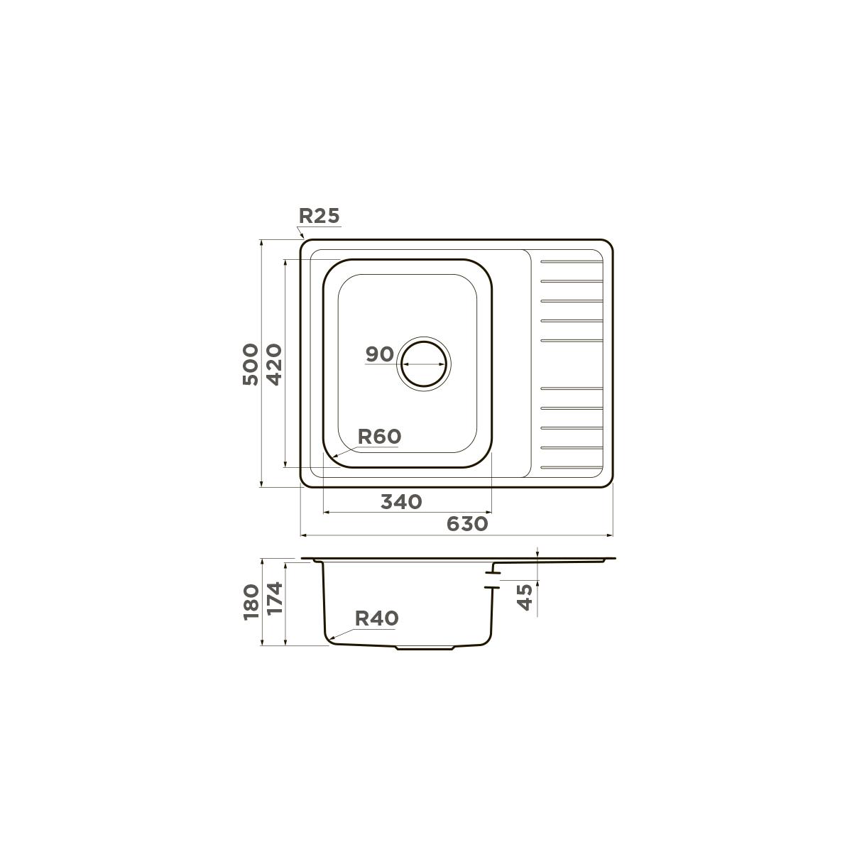 Мойка OMOIKIRI 4993732 Sagami 63-IN 