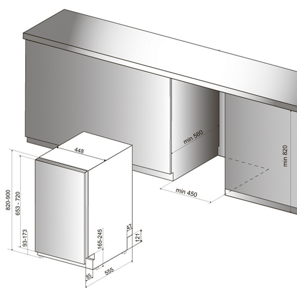 Встраиваемая посудомоечная машина INDESIT DSIE 2B10 