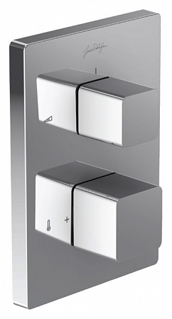 Смеситель E98729-CP MODULO Modulo термостат на 1 выход с запорным клапаном, квадрат. лицевая панель