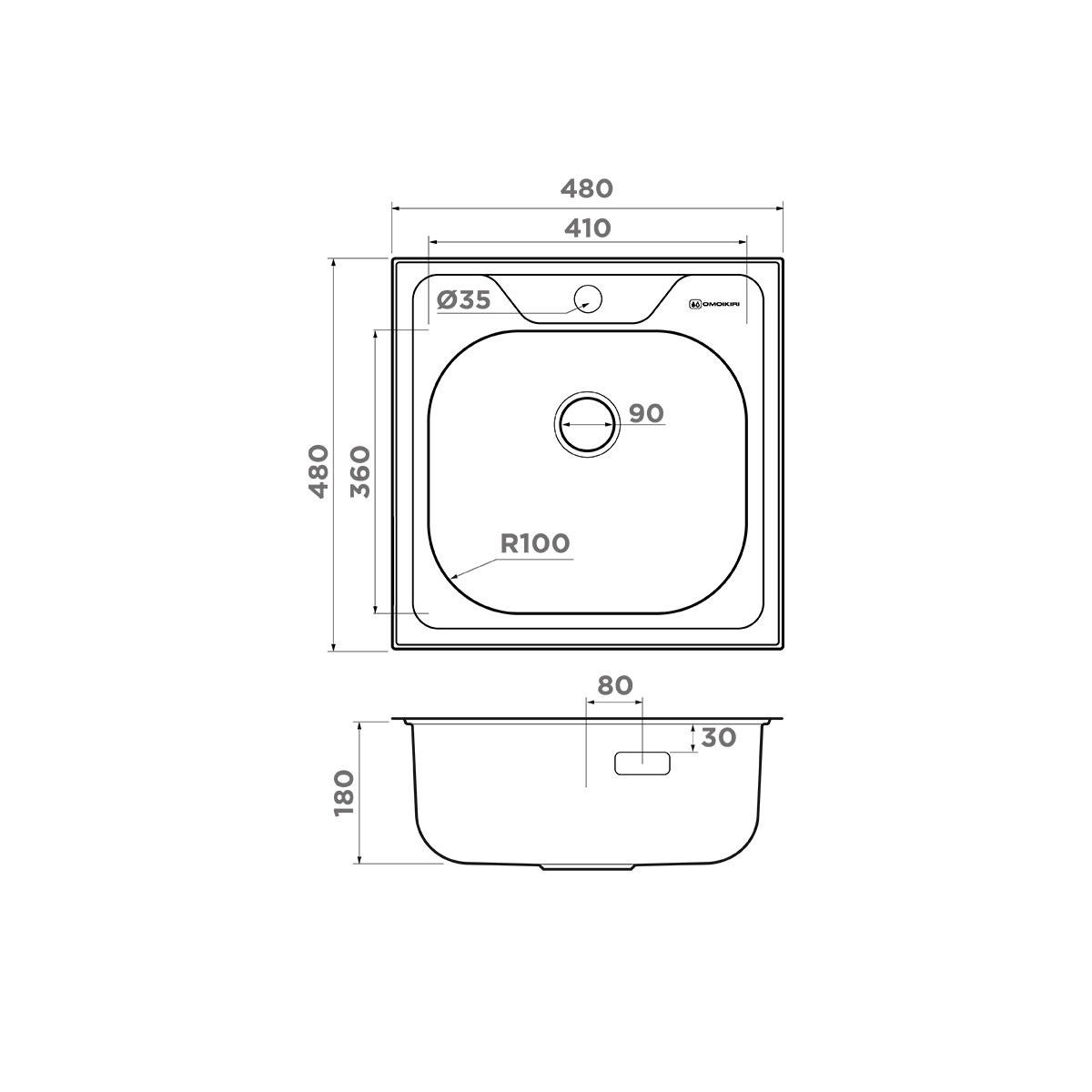 Мойка OMOIKIRI 4993833 Saru 48-IN