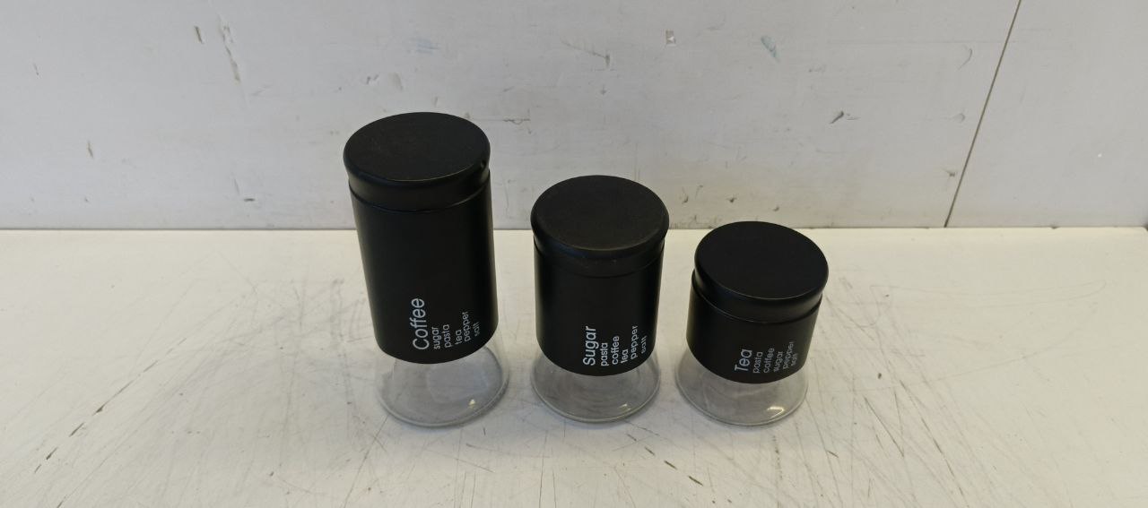 Набор банок стеклянных для сыпучих продуктов «Трио» Набор банок стеклянных для сыпучих продуктов «Трио»