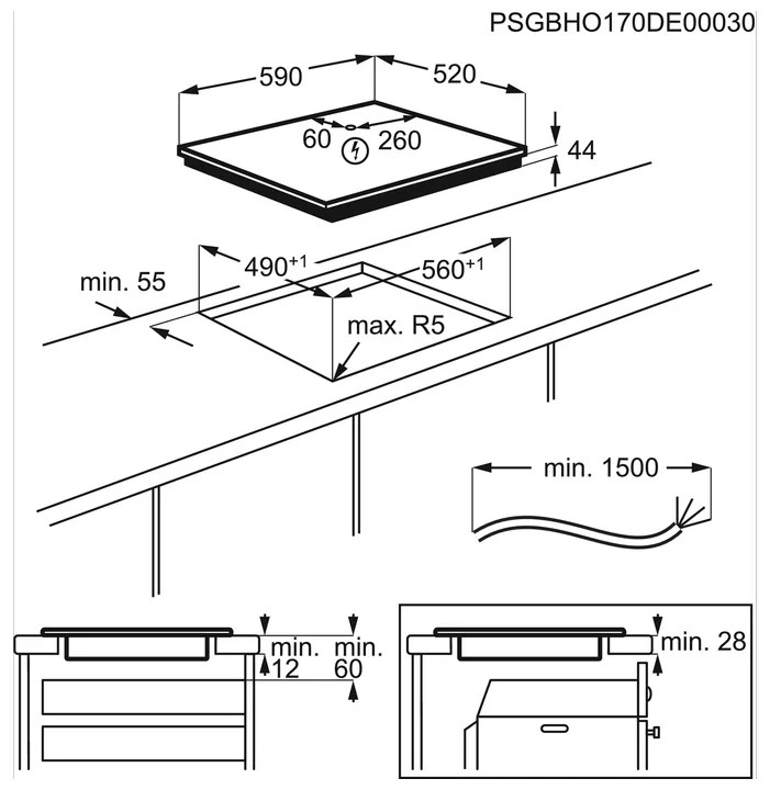 Варочная панель индукционная ELECTROLUX IPE6443SF 