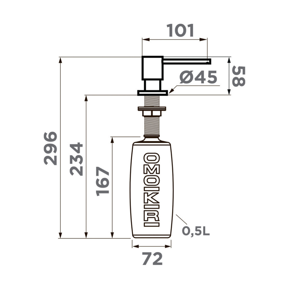 Дозатор OMOIKIRI 4995046 OM-03-GR 