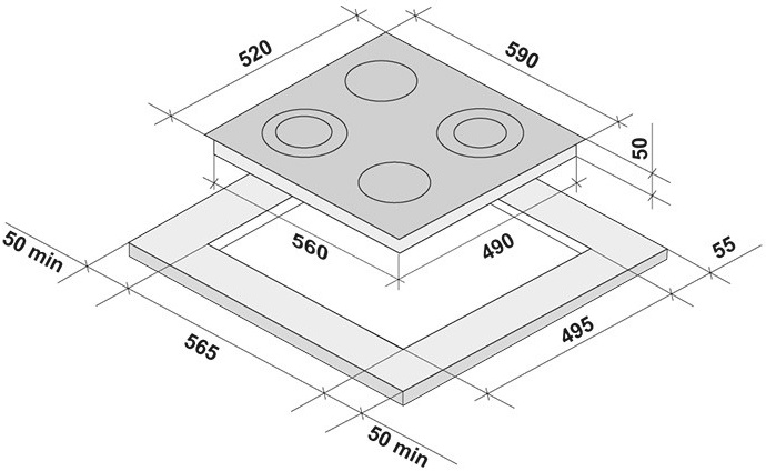 Варочная панель электрическая KRONA LEGGIERO 60 BL 